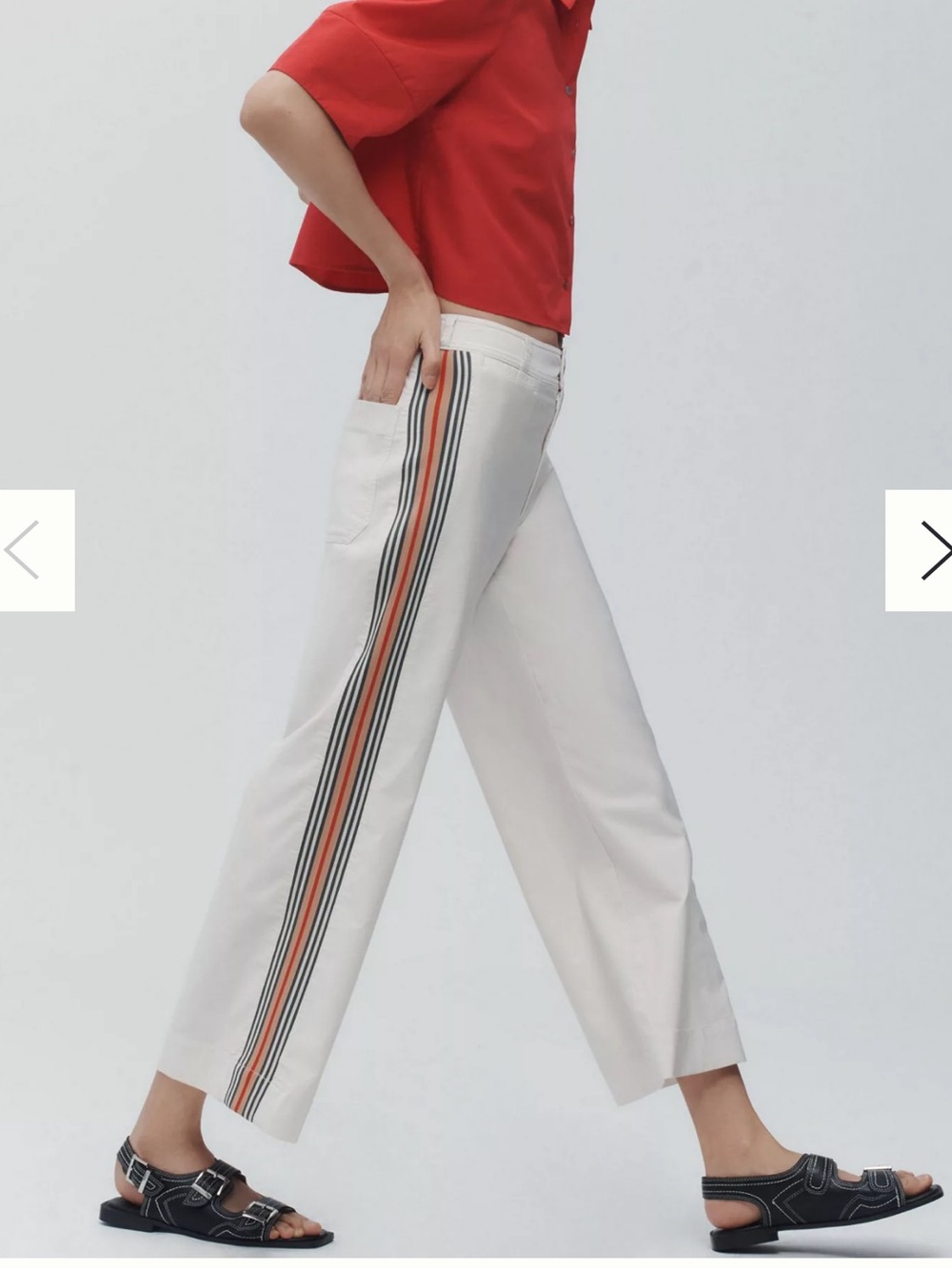 Maeve The Ettie High-Rise Crop Wide-Leg Jeans: Bold Stripe Edition Size 25